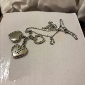 Louis Vuitton Silver Heart Pendant Necklace